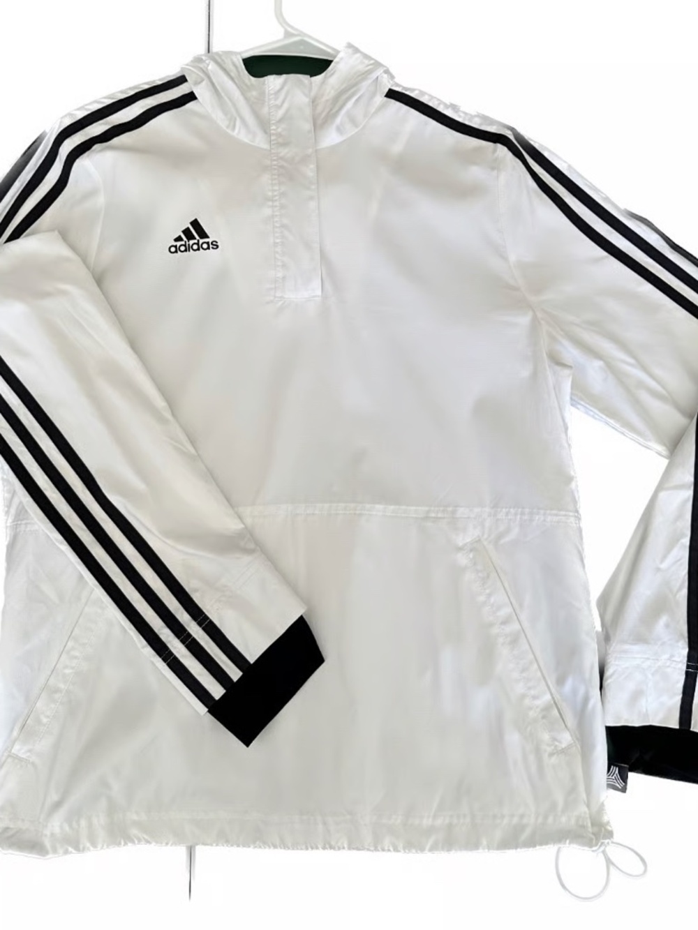 Adidas Windbreaker Hoodie with Half Zip: S